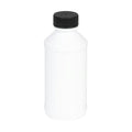 4 oz. White PET Modern Round Bottle with 24/400 Black Ribbed Cap with F217 Liner