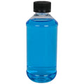 8 oz. Clear PET Modern Round Bottle with 24/400 Black Ribbed Child-Resistant Cap (CRC) with F217 Liner