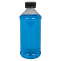 16 oz. Clear PET Modern Round Bottle with 28/400 Black Ribbed Child-Resistant Cap (CRC) with F217 Liner