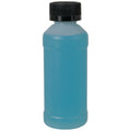 4 oz. Natural HDPE Modern Round Bottle with 24/400 Black Ribbed Child-Resistant Cap (CRC) with F217 Liner