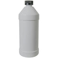 32 oz. White HDPE Modern Round Bottle with 28/400 Black Ribbed Child-Resistant Cap (CRC) with F217 Liner