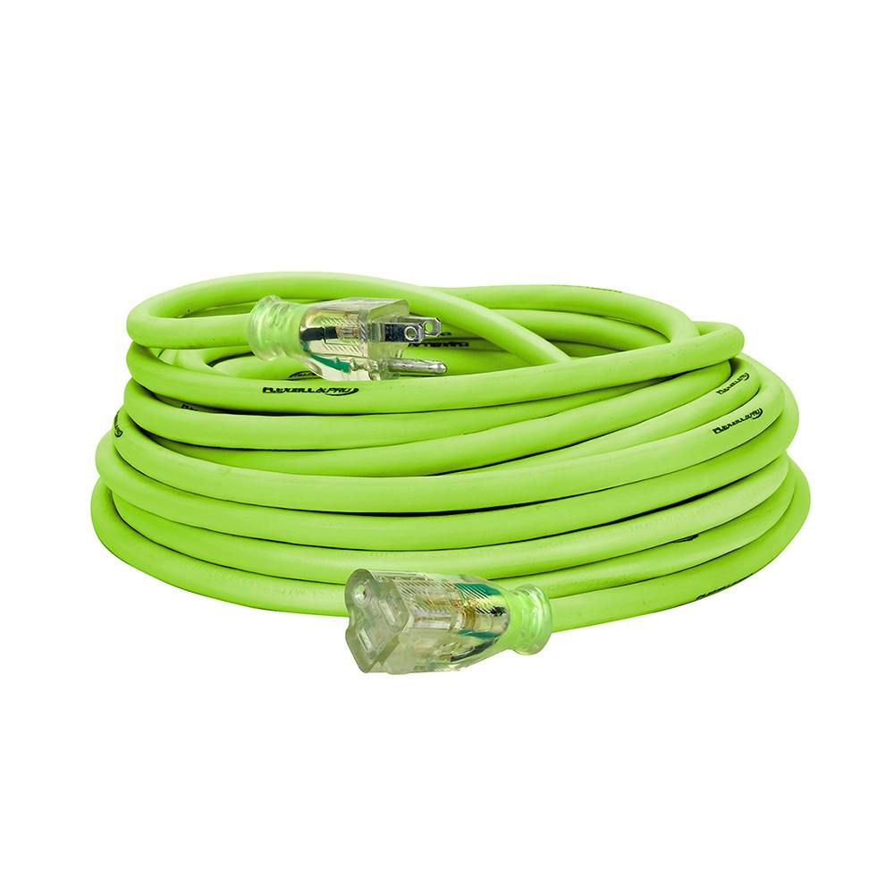 Flexzilla® Pro 14/3 Extension Cord with Glow-In-The-Dark Stripe - 50' L