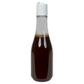 8 oz. Clear PET Round Keuka Bottle with 24/410 White Polypropylene Smooth Disc-Top Dispensing Cap