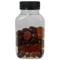 160cc (5.41 oz.) Clear PET Oblong Pharma Bottle with 38/400 Black Ribbed Child-Resistant Cap (CRC) with F217 Liner
