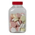 250cc (8.45 oz.) Clear PET Oblong Pharma Bottle with 38/400 Red Ribbed Cap with F217 Liner