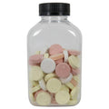 375cc (12.68 oz.) Clear PET Oblong Pharma Bottle with 38/400 Black Ribbed Child-Resistant Cap (CRC) with F217 Liner