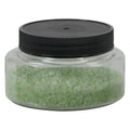 4 oz. Clear PET Squat Oval Jar with 58/400 Black Ribbed Cap with F217 Liner