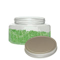 4 oz. Clear PET Squat Oval Jar with 58/400 Brushed Silver Aluminum Cap with Foam Liner