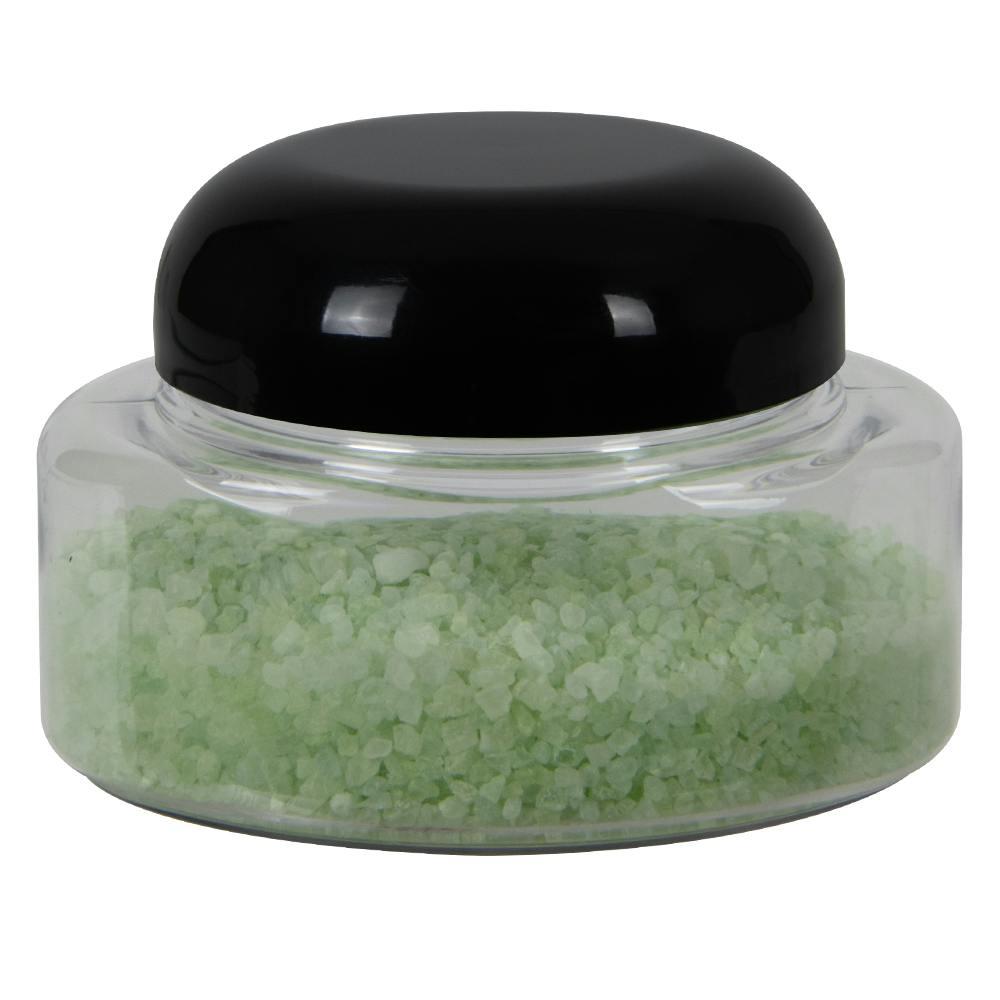 4 oz. Clear PET Squat Oval Jar with 58/400 Black Unlined Dome Cap