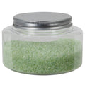 8 oz. Clear PET Squat Oval Jar with 70/400 Brushed Silver Aluminum Cap with Foam Liner