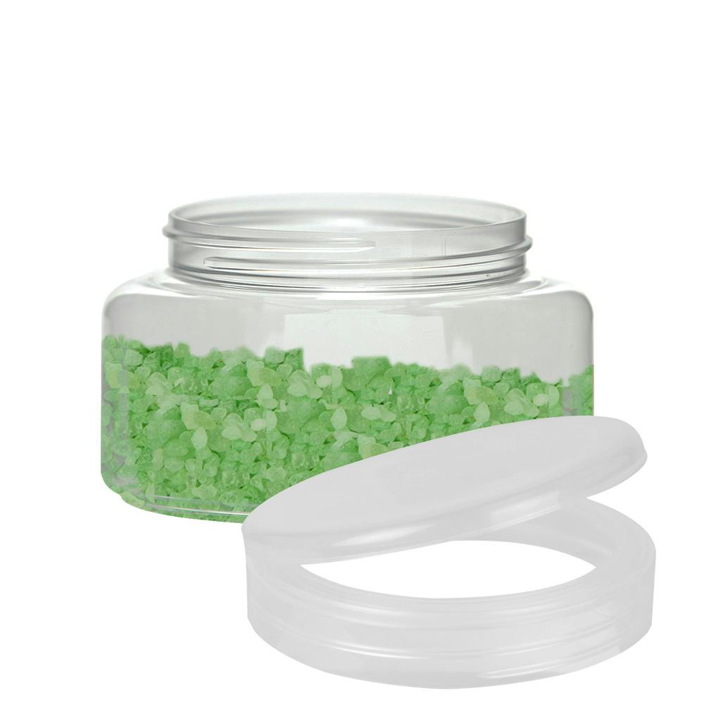8 oz. Clear PET Squat Oval Jar with 70/400 Natural Smooth Snap-Top Cap