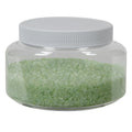 16 oz. Clear PET Squat Oval Jar with 89/400 White Ribbed Unlined Cap