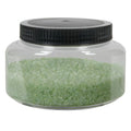 16 oz. Clear PET Squat Oval Jar with 89/400 Black Ribbed Unlined Cap