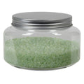 16 oz. Clear PET Squat Oval Jar with 89/400 Brushed Silver Aluminum Cap with Foam Liner