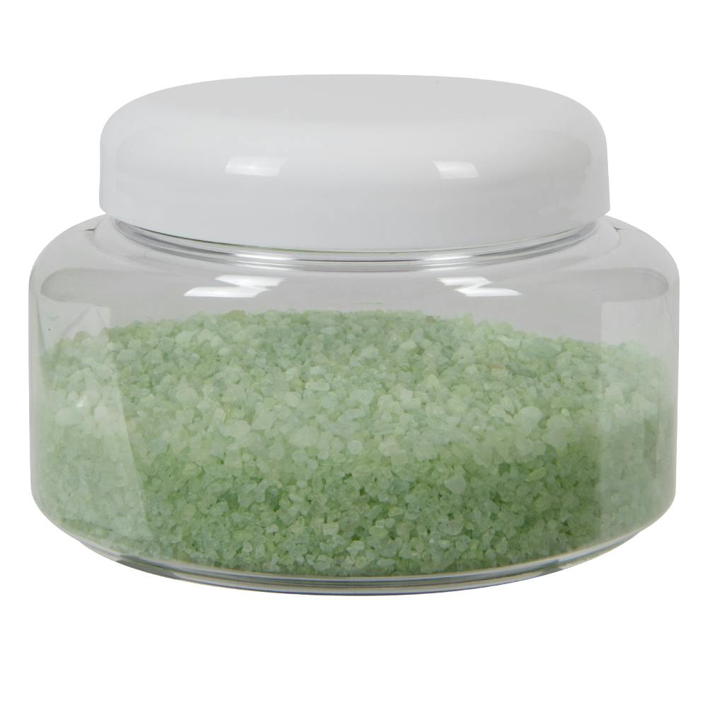 16 oz. Clear PET Squat Oval Jar with 89/400 White Dome Cap with F217 Liner