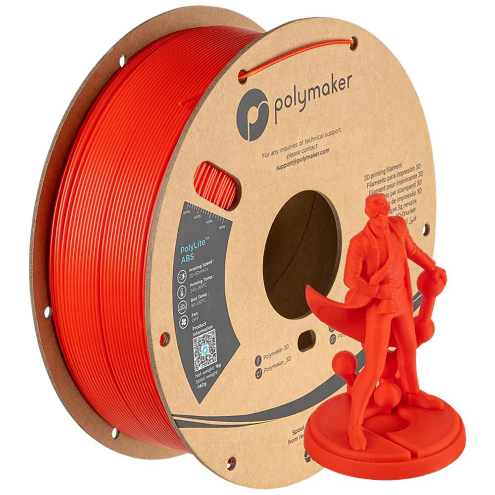 1.75mm Dia. Red PolyLite™ ABS 3D Printing Filament