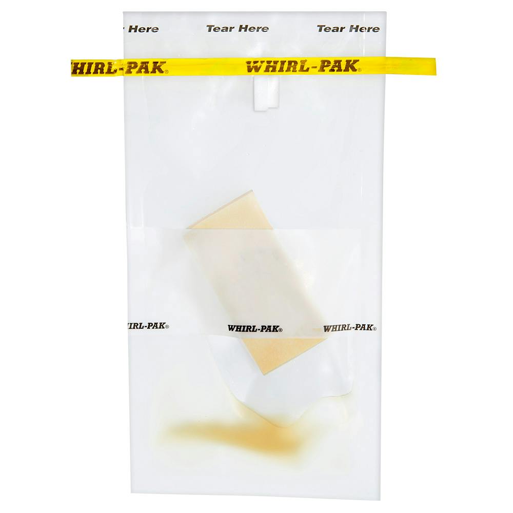 18 oz. Whirl-Pak® Sampling Bag with Hydrated PolySponge - 4-1/2" W x 9" L x 2.5 mil Thick (Case of 100)