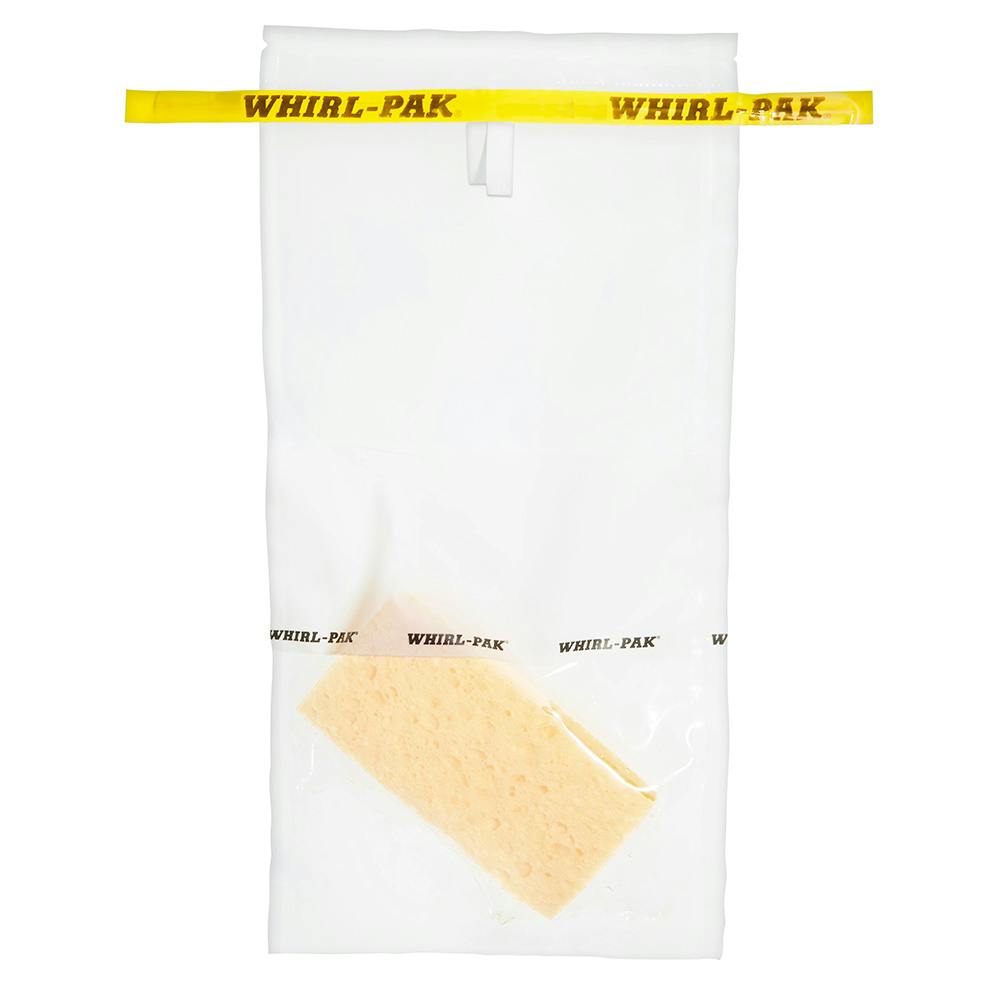 18 oz. Whirl-Pak® Sampling Bag with Hydrated Cellulose Speci-Sponge® - 4-1/2" W x 9" L x 2.5 mil Thick (Case of 100)