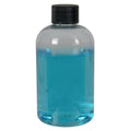 4 oz. Clear PET Squat Boston Round Bottle with 20/410 Black Ribbed Cap with F217 Liner