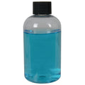 6 oz. Clear PET Squat Boston Round Bottle with 24/410 Black Ribbed Cap with F217 Liner