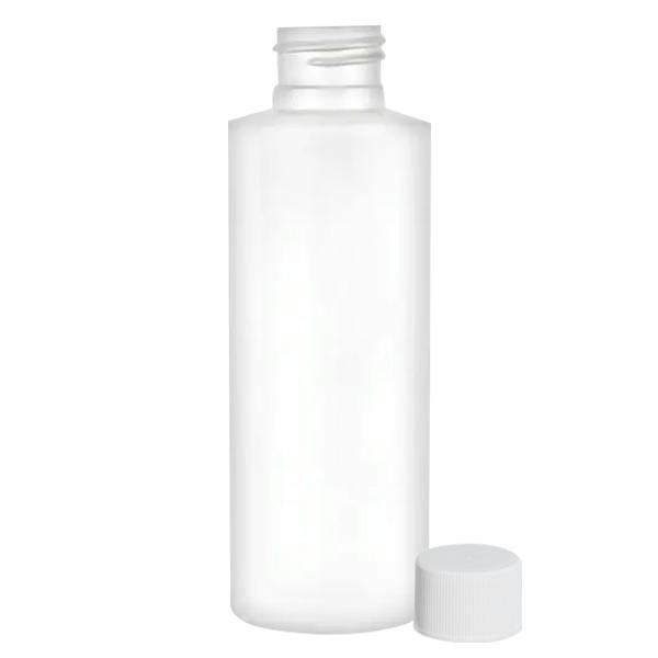 4 oz. White LDPE Cylindrical Bottle with 24/410 White Ribbed Cap with F217 Liner