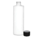 2 oz. White LDPE Cylindrical Bottle with 20/410 Black Ribbed Cap with F217 Liner