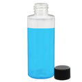 4 oz. Natural LDPE Cylindrical Bottle with 24/410 Black Ribbed Cap with F217 Liner