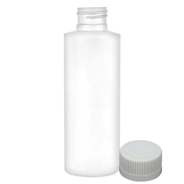 4 oz. White LDPE Cylindrical Bottle with 24/410 White Ribbed Polypropylene Child-Resistant Cap (CRC) with F217 Liner