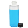 2 oz. Natural LDPE Cylindrical Bottle with 20/410 Black Ribbed Child-Resistant Cap (CRC) with F217 Liner