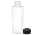 2 oz. White LDPE Cylindrical Bottle with 20/410 Black Ribbed Child-Resistant Cap (CRC) with F217 Liner