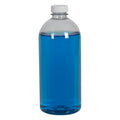 22 oz. Clear PET Squat Boston Round Bottle with 28/400 White Ribbed Cap with F217 Liner