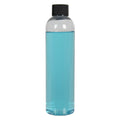 8 oz. Clear PET High Clarity Cosmo Round Bottle with 24/410 Black Ribbed Cap with F217 Liner