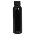 4 oz. Black PET Cosmo Round Bottle with 24/410 Black Ribbed Cap with F217 Liner