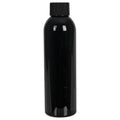 6 oz. Black PET Cosmo Round Bottle with 24/410 Black Ribbed Cap with F217 Liner