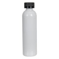 4 oz. White PET Cosmo Round Bottle with 20/400 Black Ribbed Child-Resistant Cap (CRC) with F217 Liner