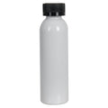 4 oz. White PET Cosmo Round Bottle with 24/400 Black Ribbed Child-Resistant Cap (CRC) with F217 Liner