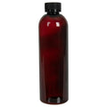12 oz. Light Amber PET Cosmo Round Bottle with 24/400 Black Ribbed Child-Resistant Cap (CRC) with F217 Liner
