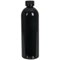 16 oz. Black PET Cosmo Round Bottle with 24/400 Black Ribbed Child-Resistant Cap (CRC) with F217 Liner