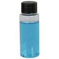 2 oz. Clear PET Cylindrical Bottle with 20/410 Black Ribbed Cap with F217 Liner