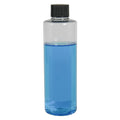 8 oz. Clear PET Cylindrical Bottle with 24/410 Black Ribbed Cap with F217 Liner