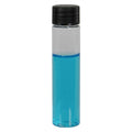1 oz. Clear PET Slim Cylindrical Bottle with 20/410 Black Ribbed Cap with F217 Liner