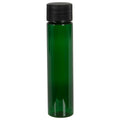 1 oz. Green PET Slim Cylindrical Bottle with 20/410 Black Ribbed Cap with F217 Liner
