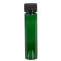 1 oz. Green PET Slim Cylindrical Bottle with 20/400 Black Ribbed Child-Resistant Cap (CRC) with F217 Liner
