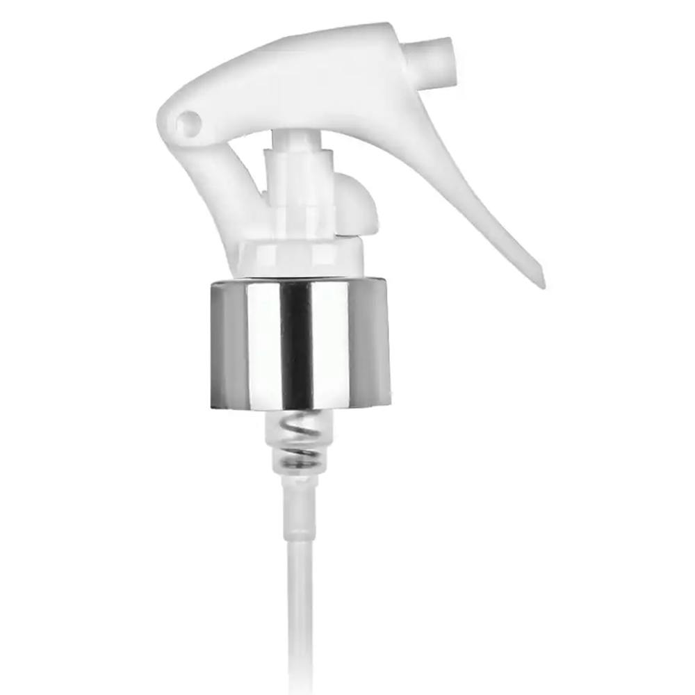 24/410 Silver/White Mini Trigger Sprayer with 7-3/4" Dip Tube & Locking Ship Clip