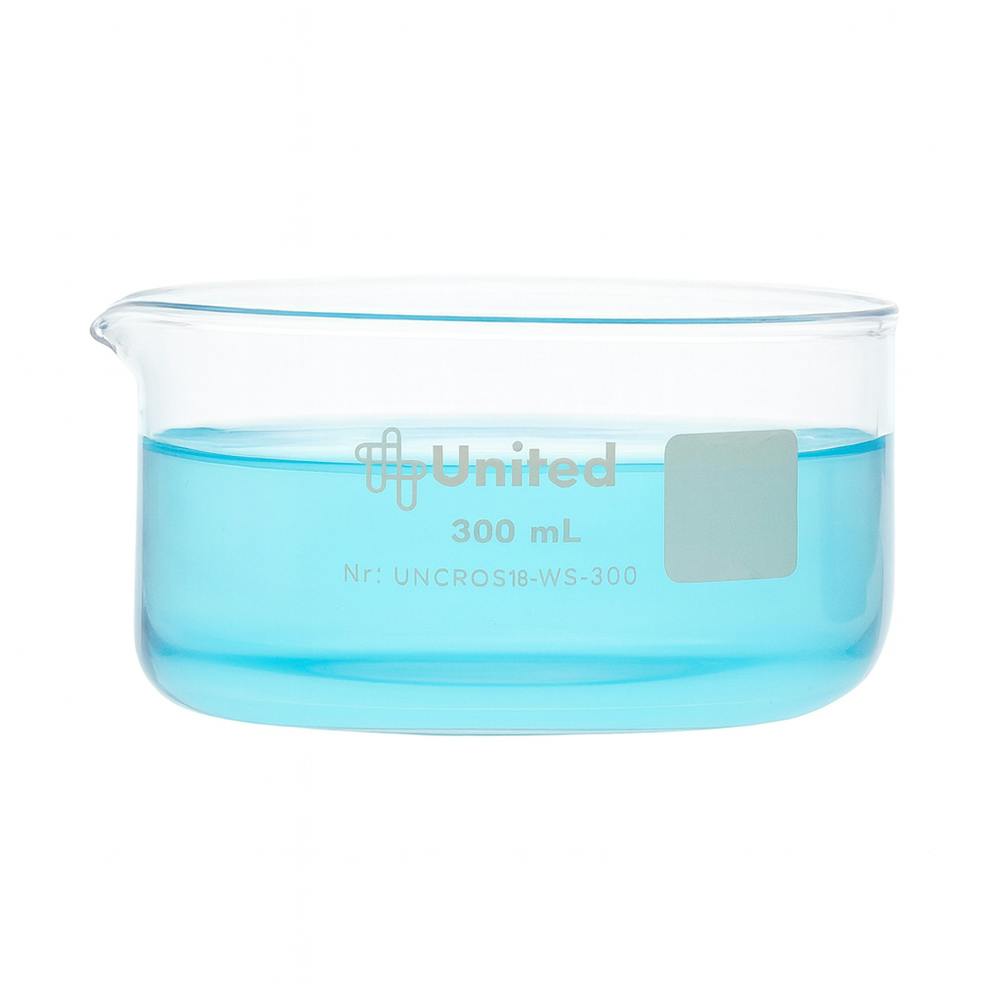 300mL Glass CrystalClear™ Straight Sided Crystallizing Dish with Spout - Package of 6