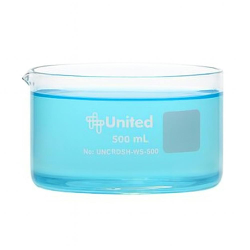 500mL Glass CrystalClear™ Straight Sided Crystallizing Dish with Spout - Package of 6