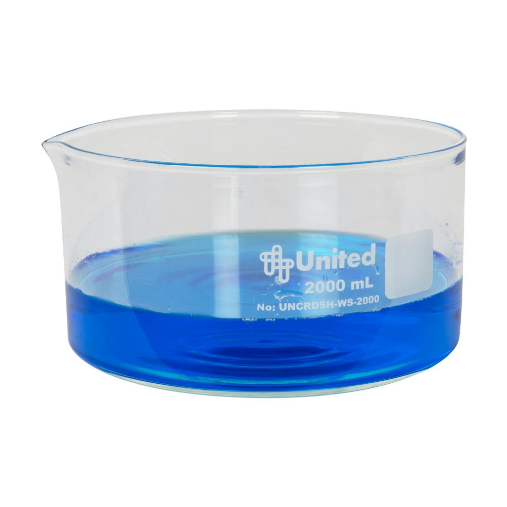 2000mL Glass CrystalClear™ Straight Sided Crystallizing Dish with Spout