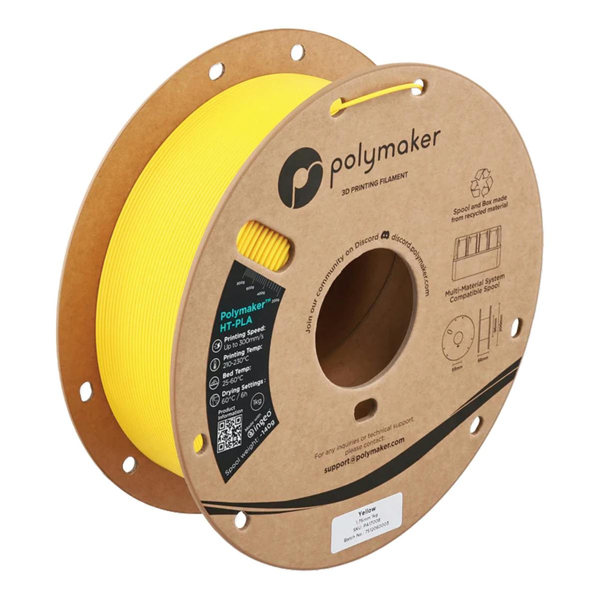 1.75mm Dia. Yellow Polymaker™ HT-PLA High-Temperature 3D Printing Filament