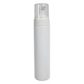 240mL White HDPE Foaming-Style Cylinder Bottle with 43mm White Polypropylene Dispensing Foaming Pump & Clear Overcap