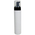 240mL White HDPE Foaming-Style Cylinder Bottle with 43mm Black Polypropylene Dispensing Foaming Pump & Clear Overcap